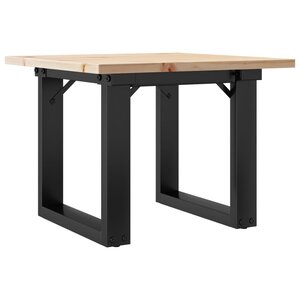 vidaXL Table basse cadre en O 50x50x35 cm bois de pin massif et fonte