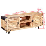 vidaXL Meuble TV Bois de manguier massif 120x30x50 cm