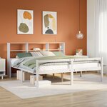 vidaXL Lit bibliothèque sans matelas blanc 180x200 cm bois pin massif