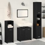 vidaXL Set de Meubles de Salle de Bain avec étagère 4 Pièces Chêne noir