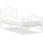 vidaXL Cadre de lit métal sans matelas avec pied de lit blanc 80x200cm