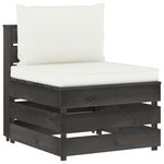 Vidaxl salon de jardin 6 pièces avec coussins bois imprégné de gris