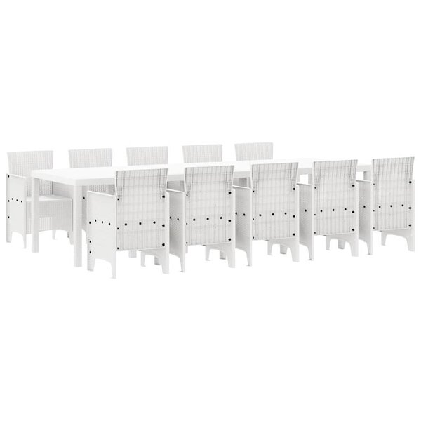 vidaXL Ensemble de salle à manger pour jardin 11 Pièces Blanc