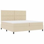 vidaXL Lit à ressorts avec matelas Crème 200 x 200 cm tissu