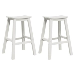 vidaXL Tabouret de bar 2 Pièces Blanc 52 x 43 x 73.5cm Plastique
