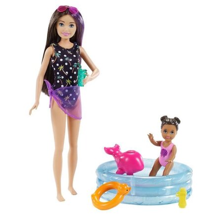 Barbie coffret babysitter piscine