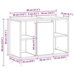 vidaXL Cabinet de salle de bain avec porte Chêne noir 80 x 33 x 60 cm