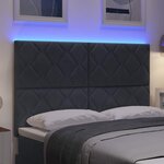 vidaXL Tête de lit LED Gris foncé 144 cm Cuir synthétique