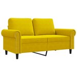vidaXL Canapé à 2 places Jaune 120 cm Velours