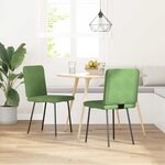 vidaXL Chaises à manger lot de 2 Vert clair Velours