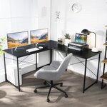 Bureau d'angle 150 x 150 x 74 cm ajustable à bureau droit grand table pour 2 personnes noir 20_0005642