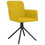 vidaXL Chaises pivotantes à manger lot de 2 Jaune Velours