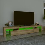 vidaXL Meuble TV avec lumières LED Chêne sonoma 230x36 5x40 cm