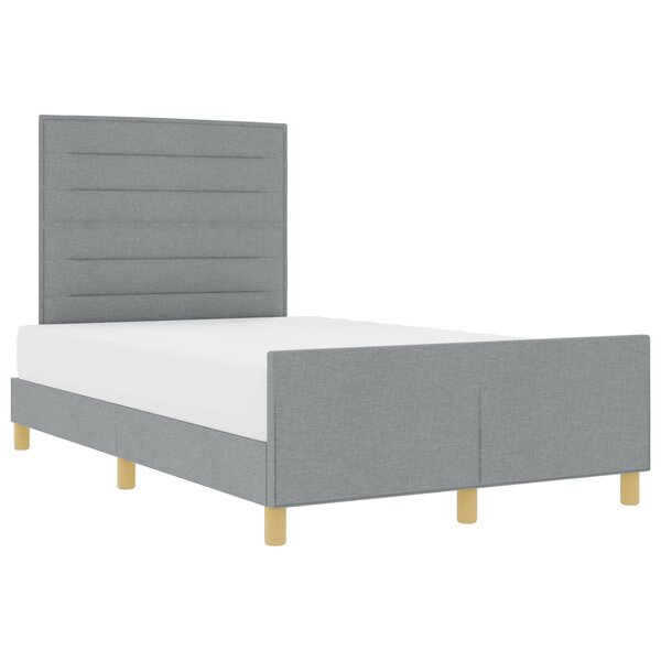 vidaXL Cadre de lit avec tête de lit Gris clair 140 x 200 cm tissu