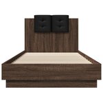 vidaXL Cadre de lit avec tête de lit chêne marron 100x200 cm