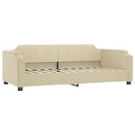 vidaXL Lit de jour avec gigogne et tiroirs crème 100x200 cm tissu