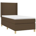 vidaXL Sommier à lattes de lit matelas LED Marron foncé 90x200cm Tissu