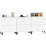 vidaXL Buffets 3 Pièces blanc 60x35x70 cm bois d'ingénierie