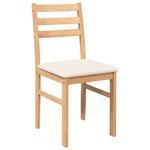 vidaXL Chaises à manger coussins 2 Pièces bois massif caoutchouc