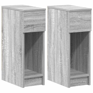 vidaXL Tables de chevet avec tiroir 2 Pièces sonoma gris 20x36x60 cm