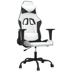 vidaXL Chaise de jeu Blanc et noir Similicuir