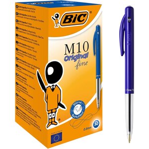 Stylo bille M10 CLIC Fine Pte Fine 0 7 mm Encre Bleue x 50 BIC