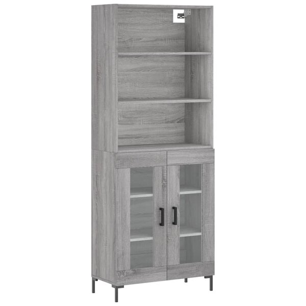 vidaXL Buffet haut Sonoma gris 69 5x34x180 cm Bois d'ingénierie