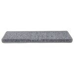vidaXL Tapis d'escalier 15 pièces 65 x 21 x 4 cm Gris clair Bord rectangulaire