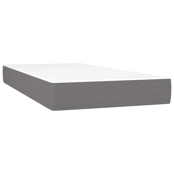 vidaXL Matelas de lit à ressorts ensachés fermeté moyenne Gris foncé 90x190x20cm Tissu