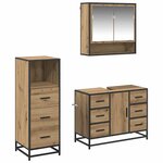 vidaXL Ensemble de mobilier de salle de bain 3 Pièces chêne artisanal