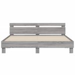 vidaXL Cadre de lit avec tête de lit et LED sonoma gris 160x200 cm