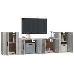 vidaXL Ensemble de meubles TV 4 Pièces Sonoma gris Bois d'ingénierie