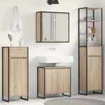 vidaXL Ensemble de mobilier de salle de bain avec tiroir Chêne Sonoma