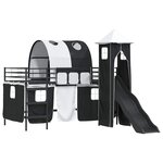 vidaXL Lit mezzanine pour enfants Noir 99 5 x 200 cm Métал