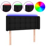 vidaXL Tête de lit à LED Noir 93x16x78/88 cm Tissu