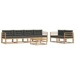 vidaXL Ensemble de canapés d'extérieur 6 pc Blanc et anthracite