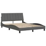 vidaXL Cadre de lit sans matelas gris foncé 140x190 cm tissu