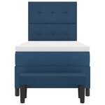 vidaXL Lit à ressorts avec matelas Bleu 90 x 200 cm tissu