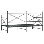 vidaXL Lit de jour avec gigogne sans matelas noir 107x203 cm acier