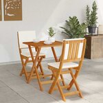 vidaXL Ensemble bistrot 3 pc Huile Naturelle Bois d'Acacia Massif