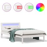 vidaXL Cadre de lit Blanc 75 x 190 cm Bois massif en pin