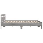vidaXL Cadre de lit avec tête de lit et LED sonoma gris 160x200 cm