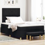 vidaXL Lit Box Spring avec Matelas & Banc Noir 120x190 cm Tissu