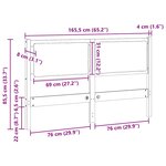 vidaXL Tête de lit Autre Marron 160 cm Bois massif en pin