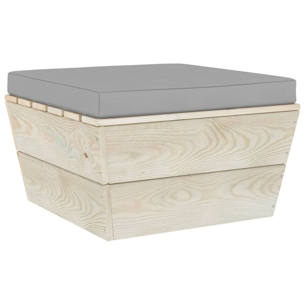 vidaXL Repose-pied palette de jardin avec coussin Épicéa imprégné
