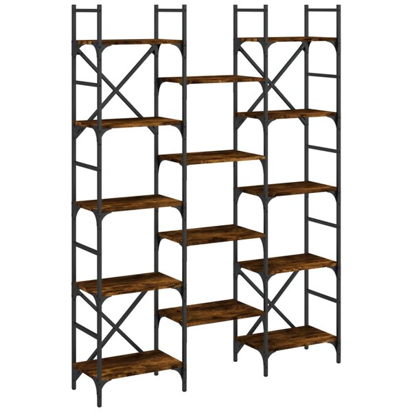 vidaXL Bibliothèque chêne fumé 127 5x28 5x172 5 cm bois d'ingénierie
