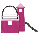 vidaXL Lit mezzanine pour enfants Blanc et rose 90 x 200 cm Métал