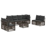 vidaXL Ensemble de canapé de jardin 9 Pièces Gris polyrotin