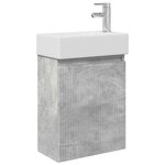 vidaXL Meuble de salle de bain avec robinet Gris béton