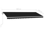 vidaXL Auvent automatique capteur de vent et LED 500x350 cm Anthracite